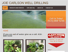 Tablet Screenshot of joecarlsonwelldrilling.com